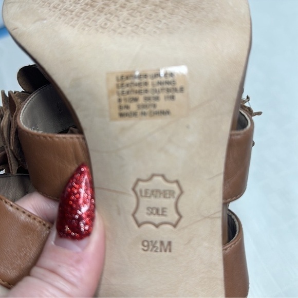 NWOB Tory Burch Women's Brown 65 mm Nappa Leather Blossom Heel Block Sandal 9.5 - Picture 15 of 16